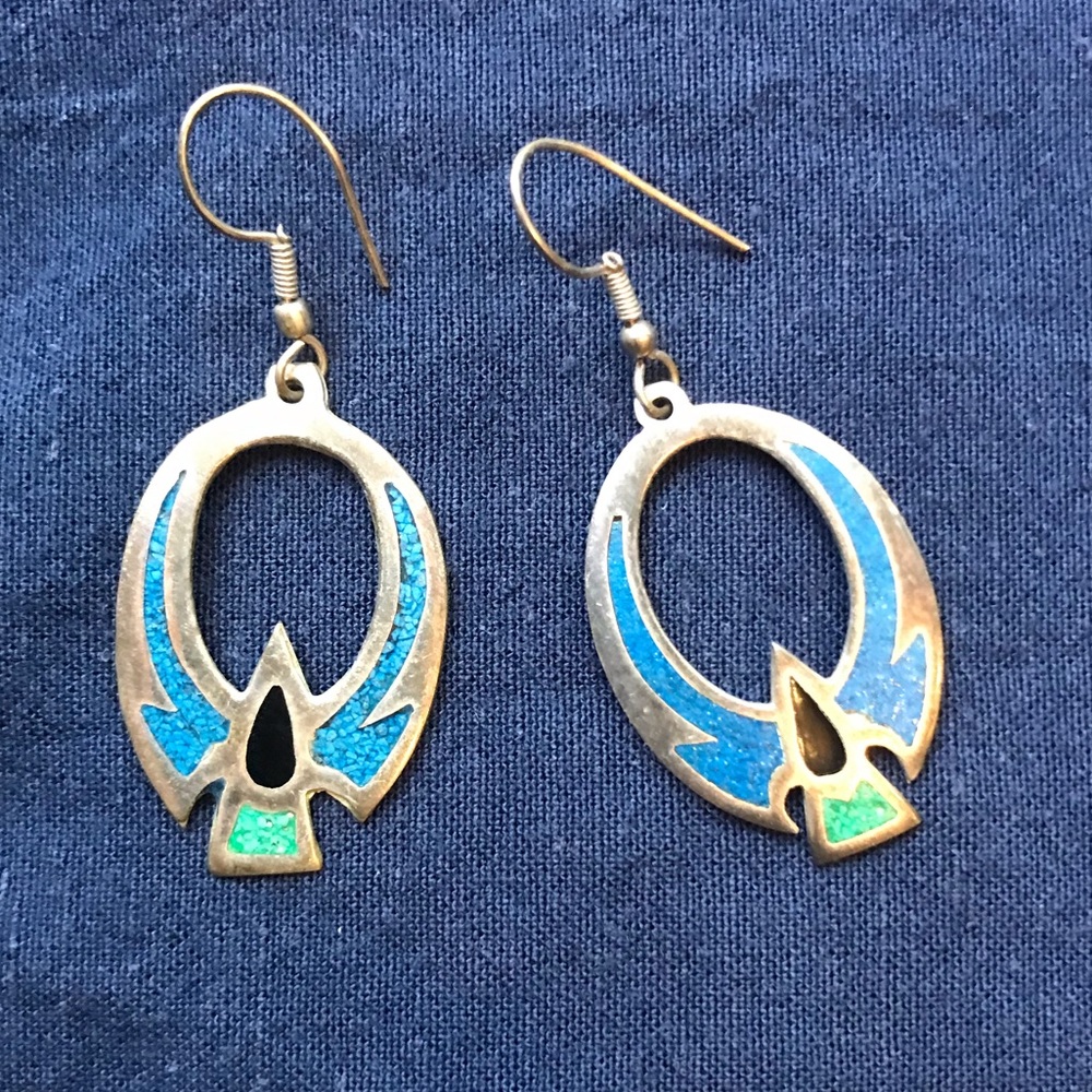 Vintage Silver n Turquoise Earrings